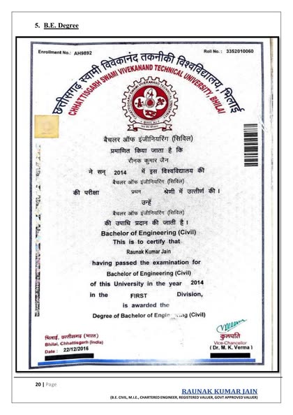 B.E. Degree (Civil) (1/2)