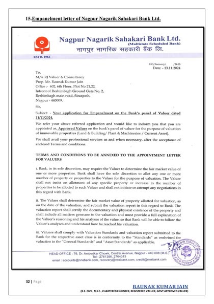 Nagpur Nagarik Sahakari Bank — Empanelment
