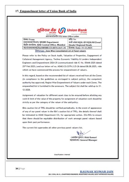 Union Bank of India — Empanelment (1/2)