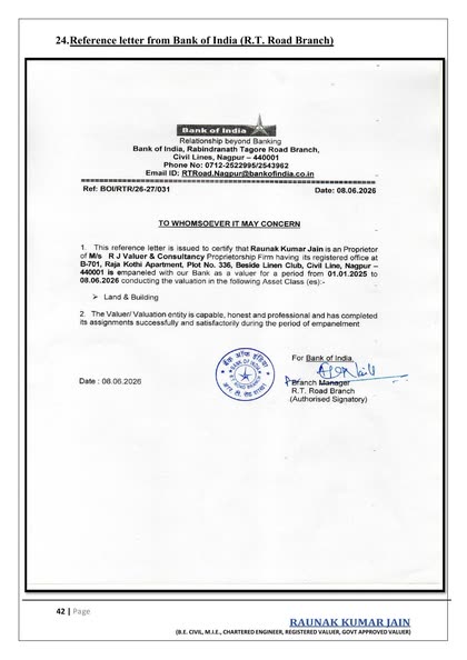Reference — Bank of India (R.T. Road)