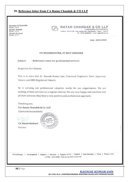 Reference — CA Ratan Chandak & Co. LLP