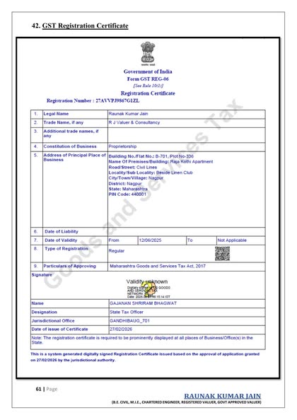 GST Registration Certificate (1/3)