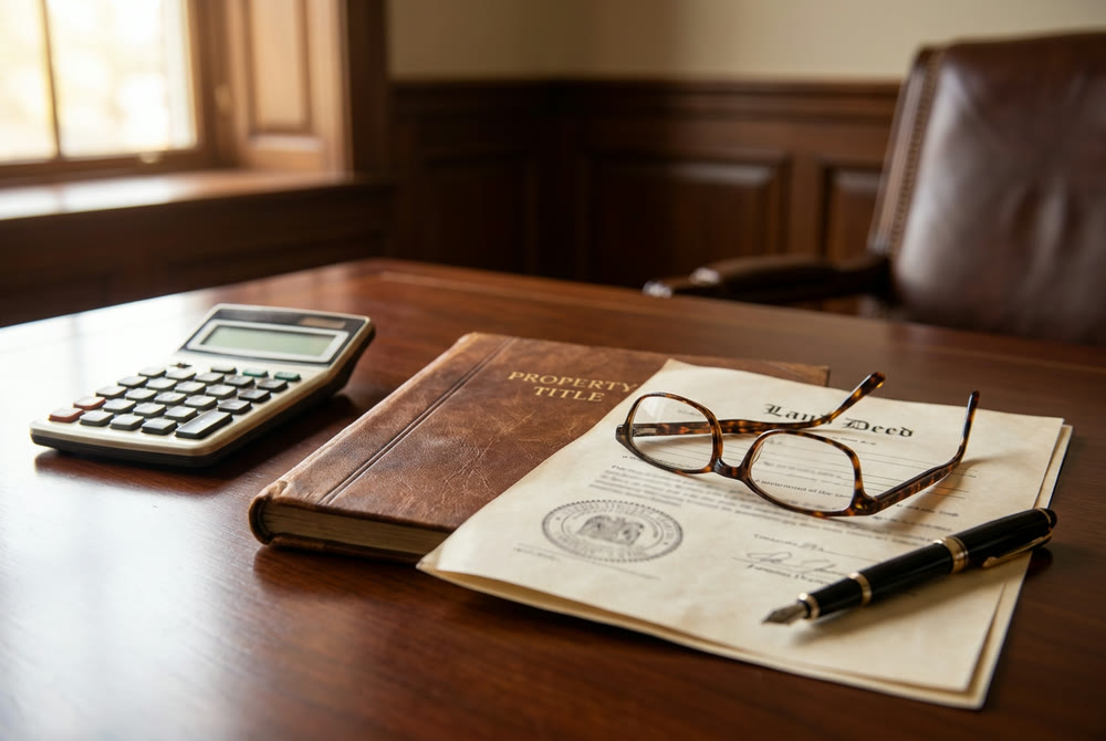 Property title documents prepared for a capital-gains valuation