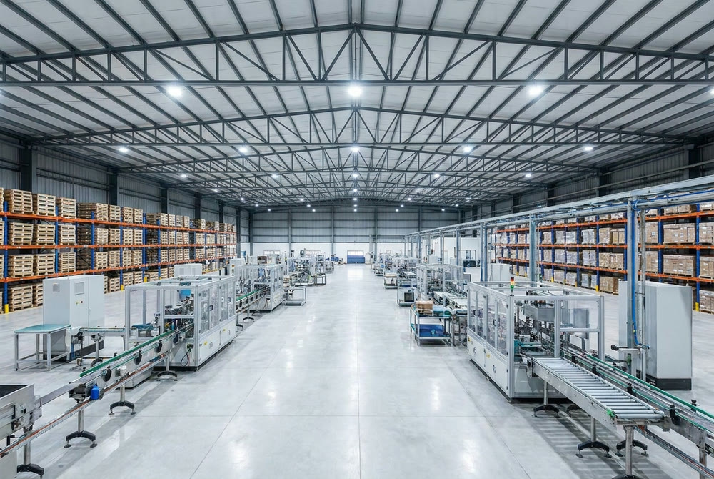 Interior of an industrial factory and warehouse unit